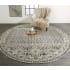 Roseto Impressions 8-3/4' x 8-3/4' Cotton and Jute Transitional Vintage Round Area Rug From the Bella Collection Gray / Ivory