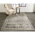 Roseto Impressions 2-1/4' x 3' Cotton and Jute Transitional Vintage Rectangle Throw Rug From the Bella Collection Gray / Ivory