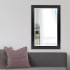 Roseto Edie 42" W x 28" H Rectangular Framed Bathroom Mirror Black