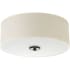 Roseto Zoe LED Flush Mount Drum Ceiling Fixture with Off White Linen Shade Antique Bronze