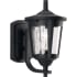 Roseto Madison 10" Tall Outdoor Wall Sconce with Seeded Glass Shade Black