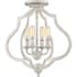 Roseto Donley 4 Light 15" Wide Semi-Flush Ceiling Fixture Antique White