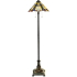 Roseto Titus 2 Light 62" Tall Floor Lamp with Tiffany Glass Shade Valiant Bronze