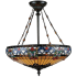 Roseto McCurtain 4 Light 22-3/4" Diameter Bowl Pendant with Tiffany Stained Glass Vintage Bronze