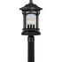 Roseto Clinton 3 Light 19" High Outdoor Single Head Post Light with a Glass Shade Mystic Black