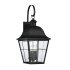 Roseto Lea 4 Light 27-1/4" Tall Outdoor Wall Sconce with Seeded Glass Panels Mystic Black