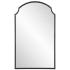 Roseto Calamis 21-3/4" W x 36" H Modern Arched Framed Bathroom Wall Mirror Satin Black