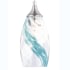 Roseto Christopher Single Light 5" Wide Pendant with Caribbean Swirl Glass Satin Nickel