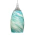 Roseto Christopher 1 Light Mini Pendant with Celeste Wave Glass Satin Nickel