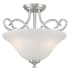 Roseto Hope 2 Light 15" Wide LED Semi-Flush Bowl Ceiling Fixture Brushed Nickel