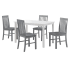 Roseto Dixon 5 Piece Wood Framed Modern Dining Set White / Gray