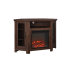 Roseto 48" Wide Corner Unit High Boy TV Stand Media Cabinet with Electric Fireplace Traditional Brown