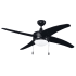 RP Lighting and Fans Europa I 50" 4 Blade Indoor Ceiling Fan with LED Bulbs Included Black / Black