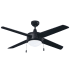 RP Lighting and Fans Europa 50" 4 Blade Indoor Ceiling Fan with Integrated LED Light Kit Black / Black