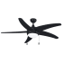 RP Lighting and Fans Mirage I 50" 5 Curved Blade Indoor Integrated LED Ceiling Fan Black / Black