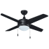 RP Lighting and Fans Europa II 44" 4 Blade Indoor LED Ceiling Fan with LED Bulbs Included Black / Black