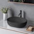 Ruvati Canali 18-7/8" Oval EpiStone Solid Surface Vessel Bathroom Sink Black
