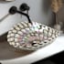 Ruvati Murano 18-1/2" Specialty Glass Vessel Bathroom Sink with Seashell Pattern Nautilus Brown
