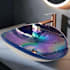 Ruvati Murano 18-1/2" Specialty Glass Vessel Bathroom Sink with Decorative Pattern Celestial Blue