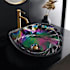 Ruvati Murano 18-1/2" Specialty Glass Vessel Bathroom Sink from Handblown Glass Cosmic Black