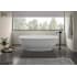 Ruvati Viola 69" Free Standing EpiStone Solid Surface Soaking Tub with Center Drain, Drain Assembly, and Overflow White