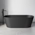 Ruvati Omnia 67" Free Standing EpiStone Solid Surface Soaking Tub with Center Drain, Drain Assembly, and Overflow Black