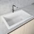 Ruvati epiGranite 33" Drop In Single Basin Granite Composite Kitchen Sink with Sound Dampening Arctic White