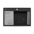 Ruvati epiStage 33" Drop In Single Basin Granite Composite Kitchen Sink with Basin Rack, Basket Strainer and Cutting Board Black