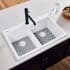 Ruvati epiGranite 33" Drop-In Double Basin Granite Composite Kitchen Sink Arctic White