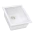 Ruvati epiGranite 15" Undermount Single Basin Granite Composite Kitchen Sink with Basket Strainer Arctic White
