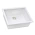Ruvati epiGranite 22-7/8" Undermount Single Basin Granite Composite Kitchen Sink with Basket Strainer Arctic White