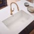 Ruvati epiGranite 31-3/4" Undermount Single Basin Granite Composite Kitchen Sink with Basket Strainer Arctic White