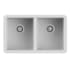 Ruvati epiGranite 31-3/4" Undermount Double Basin Granite Composite Kitchen Sink with Basket Strainer Arctic White