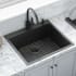 Ruvati Terraza 25" Drop In Single Basin Stainless Steel Kitchen Sink with Basin Rack and Basket Strainer Gunmetal Black