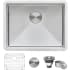 Ruvati Gravena 23" Undermount Single Basin 16 Gauge Stainless Steel Kitchen Sink with Basin Rack and Basket Strainer Stainless Steel
