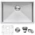 Ruvati Gravena 27" Undermount Single Basin 16 Gauge Stainless Steel Kitchen Sink with Basin Rack and Basket Strainer Stainless Steel