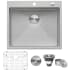 Ruvati Tirana 25" Drop In Single Basin 16 Gauge Stainless Steel Kitchen Sink with Basin Rack and Basket Strainer Stainless Steel