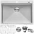 Ruvati Tirana 30" Drop In Single Basin 16 Gauge Stainless Steel Kitchen Sink with Basin Rack and Basket Strainer Stainless Steel