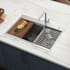 Ruvati Siena 33" Drop In Double Basin Stainless Steel Kitchen Sink with Basket Strainer, Colander and Cutting Board Stainless Steel
