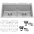 Ruvati Tirana 33" Drop In Double Basin Stainless Steel Kitchen Sink Stainless Steel