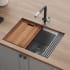 Ruvati Roma Pro 24" Workstation Rounded Corners Undermount Ledge Kitchen Sink with Accessories Stainless Steel