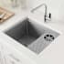 Ruvati Ibiza 22" Undermount Single Basin Stainless Steel Bar Sink with Basket Strainer and Cutting Board Stainless Steel