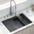 Ruvati Veniso Nova 27" Workstation Slope Bottom Offset Drain Undermount 16 Gauge Kitchen Sink Stainless Steel