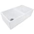 Ruvati Fiamma 33" Farmhouse Double Basin Fireclay Kitchen Sink with Sound Dampening White