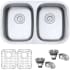 Ruvati Parmi 29" Undermount Double Basin 16 Gauge Stainless Steel Kitchen Sink with 2 Basin Racks and 2 Basket Strainers Stainless Steel