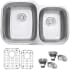 Ruvati Parmi 32" Undermount Double Basin 16 Gauge Stainless Steel Kitchen Sink with 2 Basin Racks and 2 Basket Strainers Stainless Steel
