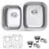 Ruvati Parmi 32" Undermount Double Basin 16 Gauge Stainless Steel Kitchen Sink with 2 Basin Racks and 2 Basket Strainers Stainless Steel