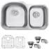 Ruvati Varna 34" Undermount Double Basin 16 Gauge Stainless Steel Kitchen Sink with 2 Basin Racks and 2 Basket Strainers Stainless Steel