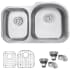 Ruvati Varna 34" Undermount Double Basin 16 Gauge Stainless Steel Kitchen Sink with 2 Basin Racks and 2 Basket Strainers Stainless Steel