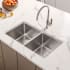 Ruvati Modena 28" Undermount Double Basin 16 Gauge Stainless Steel Kitchen Sink with 2 Basin Racks and 2 Basket Strainers Stainless Steel